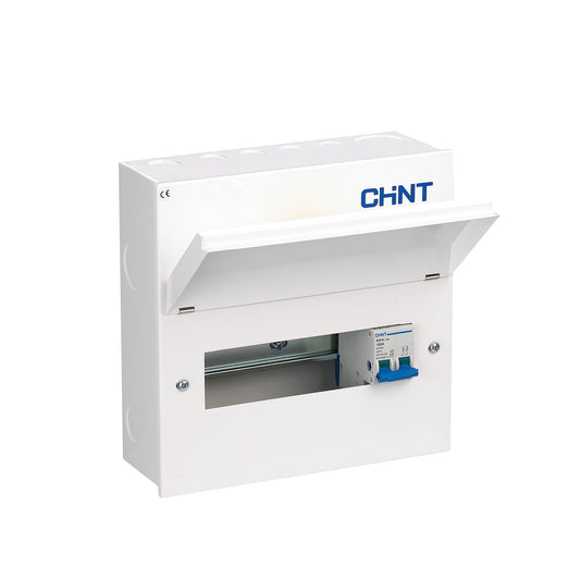 Chint 10 Way (8 Free) Metal Consumer Unit with 100A Mains Switch NX3-10MS