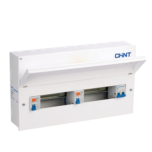 Chint 20 Way (14 Free) 7+7 Dual 63A RCD Metal Consumer Unit with 100A Mains Switch NX3-20S