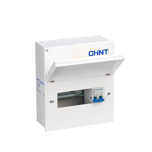 Chint 8 Way (6 Free) Metal Consumer Unit with 100a Mains Switch NX3-8MS