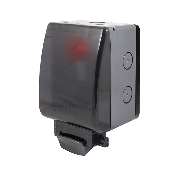 Click Essentials Aquip66 IP66 Weatherproof Switched Fused Spur Connection Unit with Neon & Semi Transparent Lid OA652T