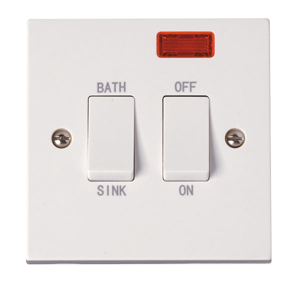 Click Polar 20A DP Sink Bath Switch with Neon PRW024