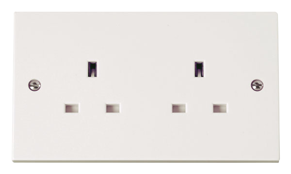Click Polar 2 Gang 13A Unswitched Socket PRW032