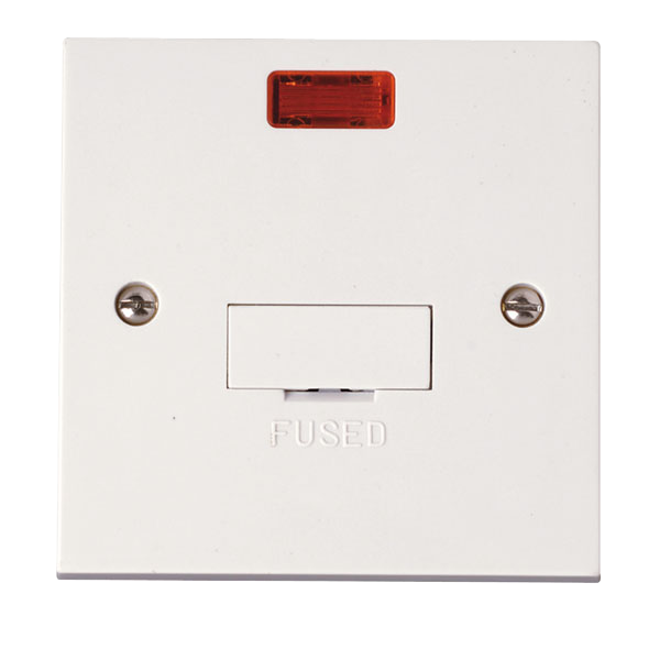 Click Polar 13A Fused Spur Connection Unit with Neon PRW053
