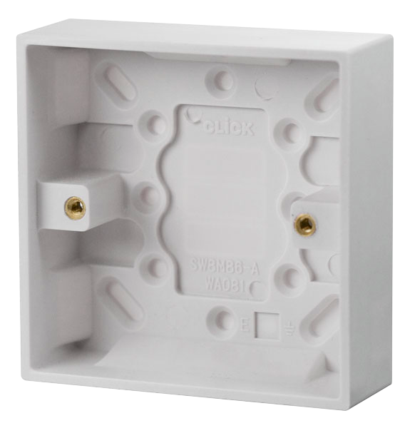 Click Polar 1 Gang 25mm Pattress Back Box PRW081