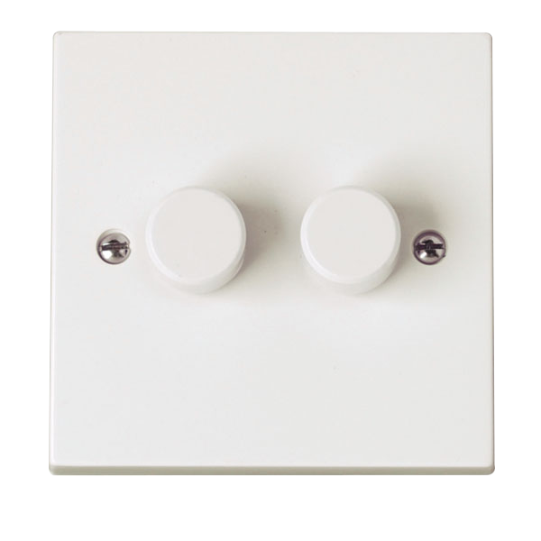 Click Polar 2 Gang 2 Way 100W LED Dimmer Switch PRW162
