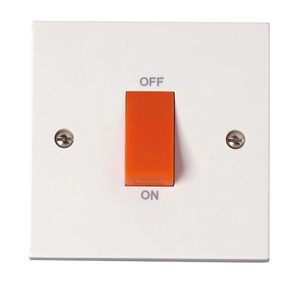 Click Polar 45A DP 1 Gang Plate Switch PRW200