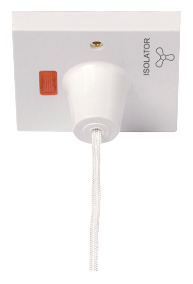 Click Essentials 10A 3 Pole Fan Isolation Ceiling Pull Cord Switch with Neon PRW208