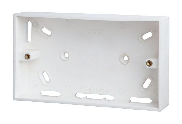 Click Polar 2 Gang 29mm Trunking Knock Out PVC Back Box PRW235