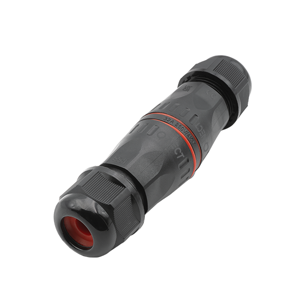 Unicrimp Q-Nect IP68 32A 2 Way 3 Pole Inline Connector QOE3032BLK