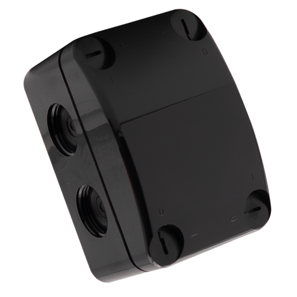 Unicrimp Q-Nect IP66 85 x 55 x 52mm Weatherproof Enclosure with Connectors Black QOE5553BLKF