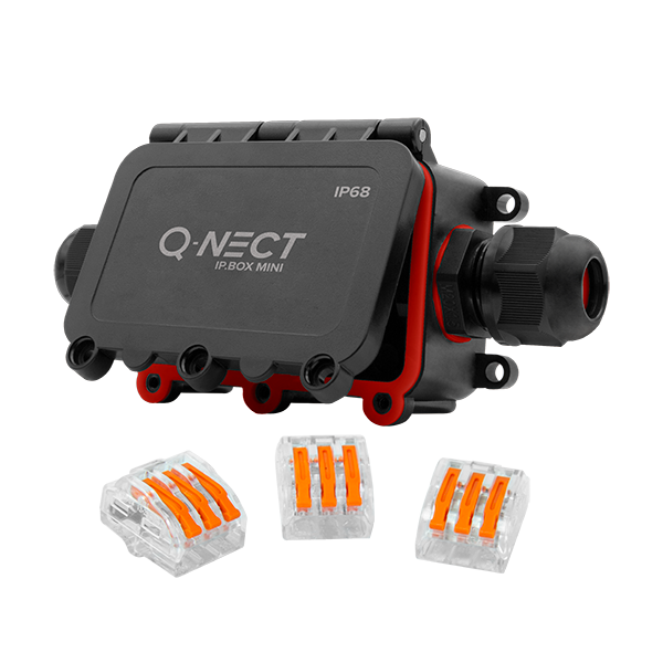 Unicrimp Q-Nect IP68 32A 2 Way 3 Pole Inline Connector Box QOE8332BLK