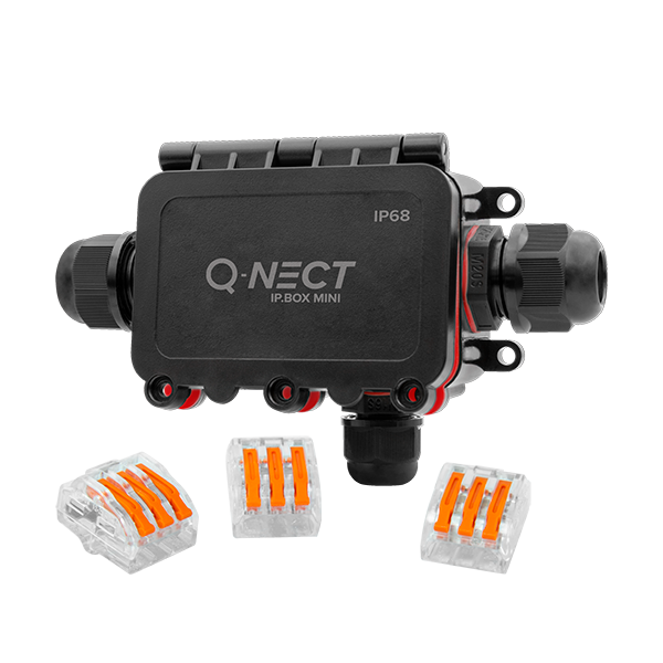 Unicrimp Q-Nect IP68 32A 3 Way 4 Pole M16+M20 Connector Box QOE8333BLK