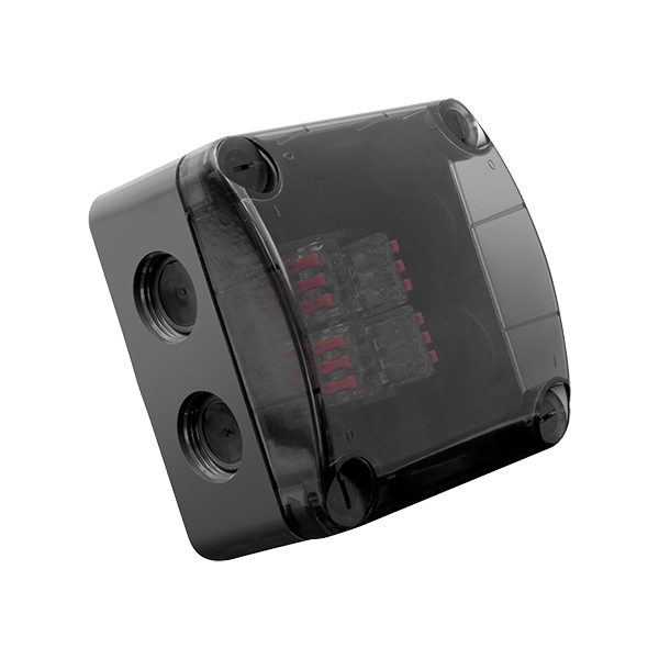 Unicrimp Q-Nect IP66 85 x 85 x 52mm Weatherproof Enclosure Semi-Transparent Lid & Connectors Anthracite Grey QOE8553AGYTF