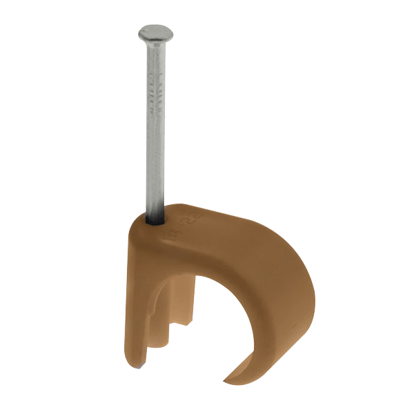 Unicrimp Q-Crimp 7 - 10mm Round Cable Clips Brown QRC8