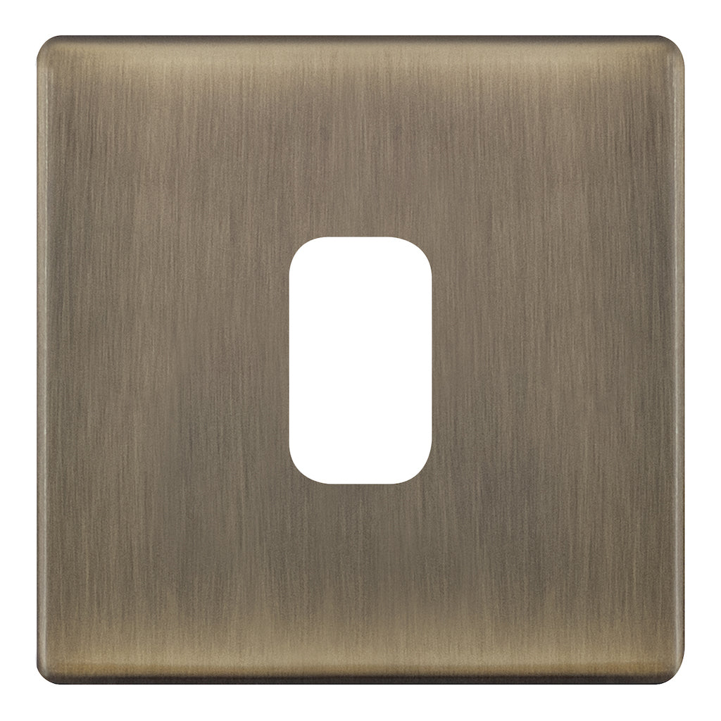 Selectric GRID360 1 Aperture Modular Plate 5M-PLUS Screwless Antique Brass SGRID360-427