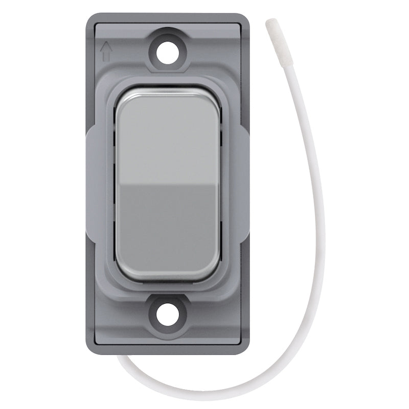 Selectric GRID360 Kinetic Retractive On/Off Switch Satin Chrome with Grey Insert SGRID360-492