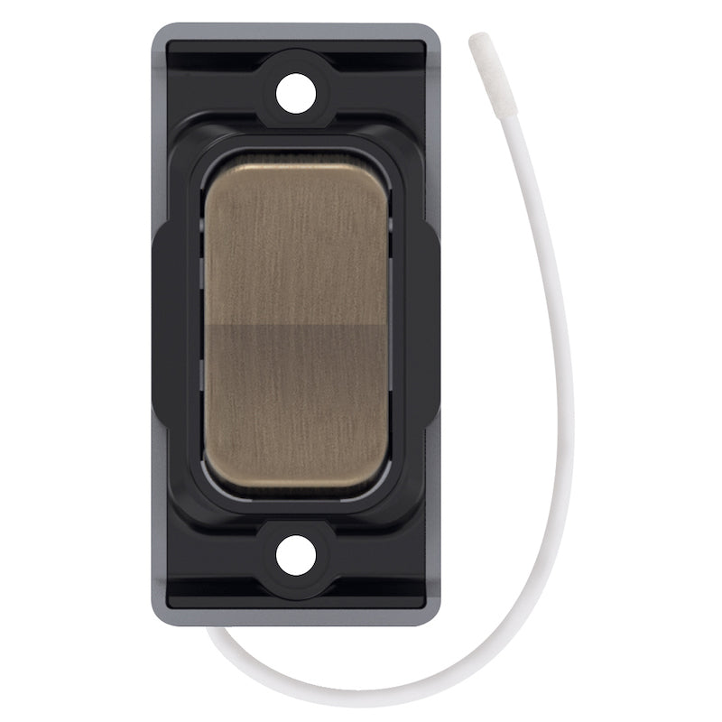 Selectric GRID360 Kinetic Retractive On/Off Switch Antique Brass with Black Insert SGRID360-496