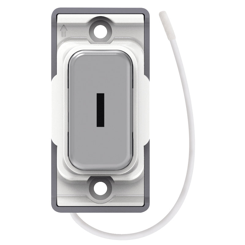 Selectric GRID360 Kinetic Push On/Off Emergency Key Switch Satin Chrome with White Insert SGRID360-502