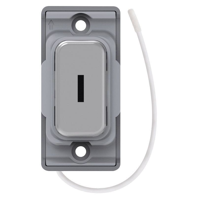 Selectric GRID360 Kinetic Push On/Off Emergency Key Switch Satin Chrome with Grey Insert SGRID360-504