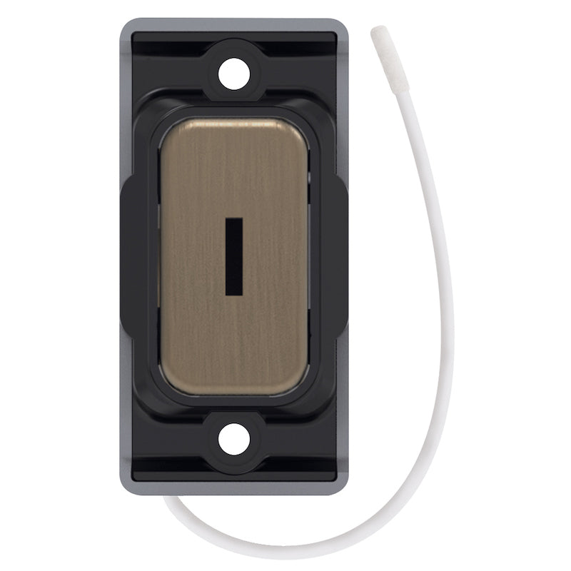 Selectric GRID360 Kinetic Push On/Off Emergency Key Switch Antique Brass with Black Insert SGRID360-508