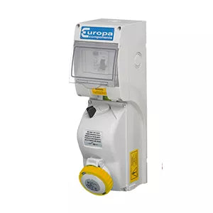 Europa IP65 110V 32A 2P+E Yellow Interlocked Switched Socket with 40A Type A RCD SISRAW323F