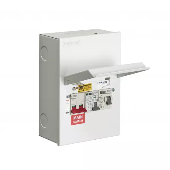 Europa Sentinel 6 Way 40A Type A RCCB + Type 2 SPD EV Charging Metal Unit with 100A Mains Switch SLCU6EV40A-SPD