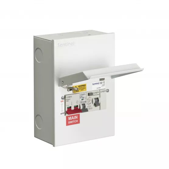 Europa Sentinel 6 Way 40A Type A RCCB EV Charging Metal Unit with 100A Mains Switch SLCU6EV40A