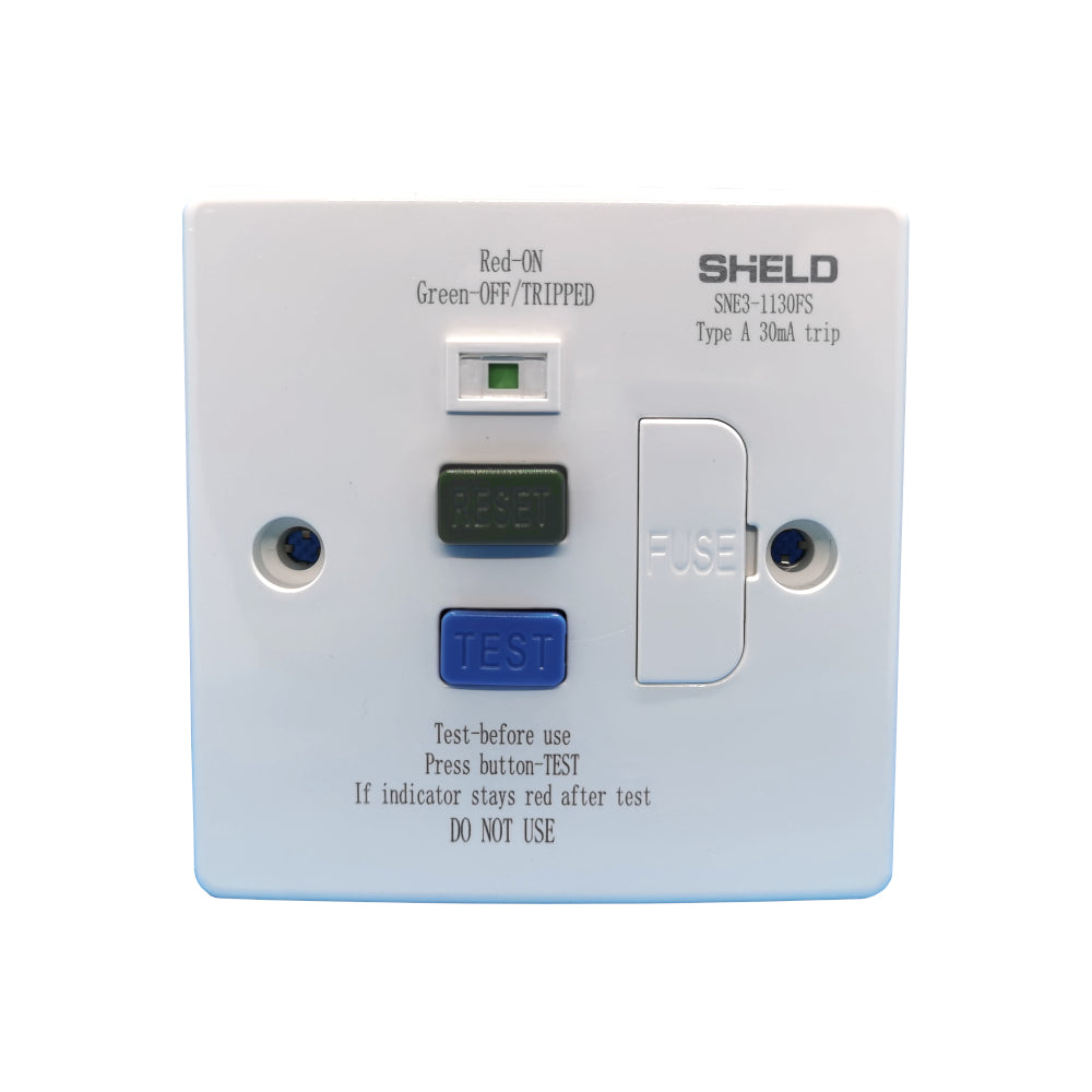 Chint Plastic 30mA Type A RCD Fused Spur SNE3-1130FS