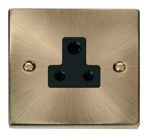 Click Deco 5A Round Pin Socket Black Inserts VPxx038BK