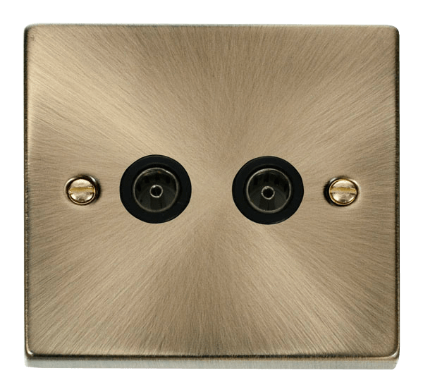 Click Deco Twin Coaxial Outlet Black Inserts VPxx066BK
