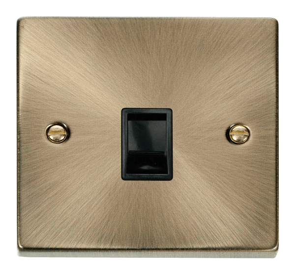 Click Deco Single RJ11 Socket Outlet Black Inserts VPxx115BK