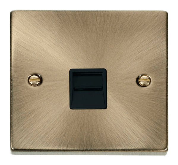 Click Deco Single Secondary Telephone Outlet Black Inserts VPxx125BK
