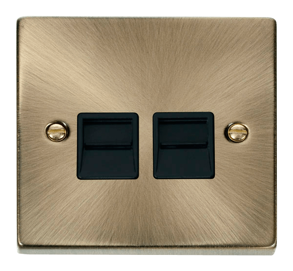 Click Deco Twin Master Telephone Outlet Black Inserts VPxx121BK