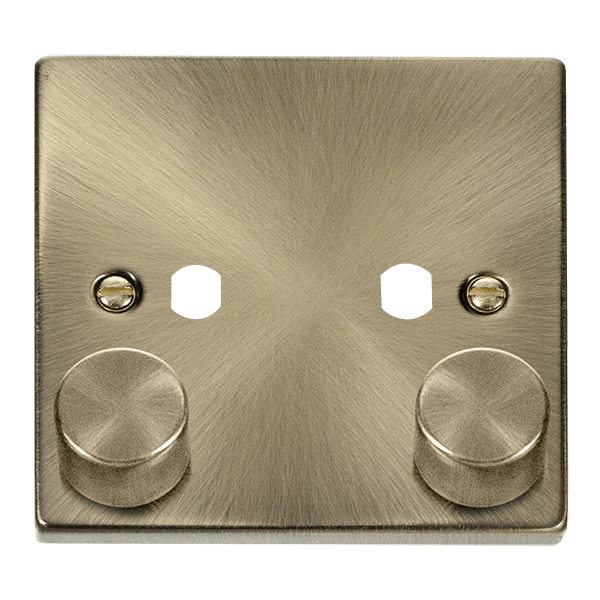 Click Deco 2 Gang Unfurnished Dimmer Plate & Knobs VPxx152PL