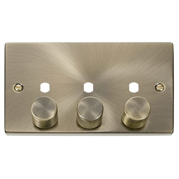 Click Deco 3 Gang Unfurnished Dimmer Plate & Knobs VPxx153PL