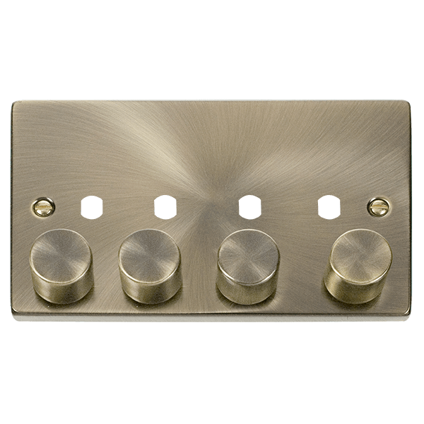 Click Deco 4 Gang Unfurnished Dimmer Plate & Knobs VPxx154PL