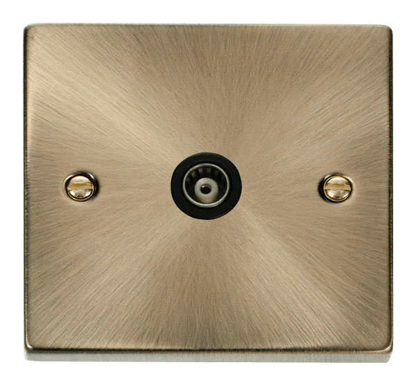 Click Deco Single Isolated Coaxial Outlet Black Inserts VPxx158BK