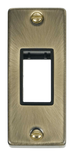 Click Deco MiniGrid 1 Gang Architrave Plate Single Aperture Black Inserts VPxx471BK