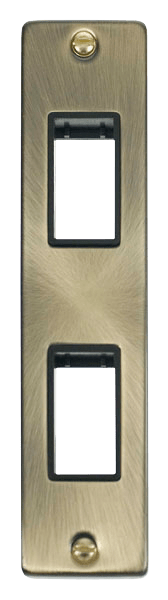 Click Deco MiniGrid 2 Gang Architrave Plate Twin Aperture Black Inserts VPxx472BK