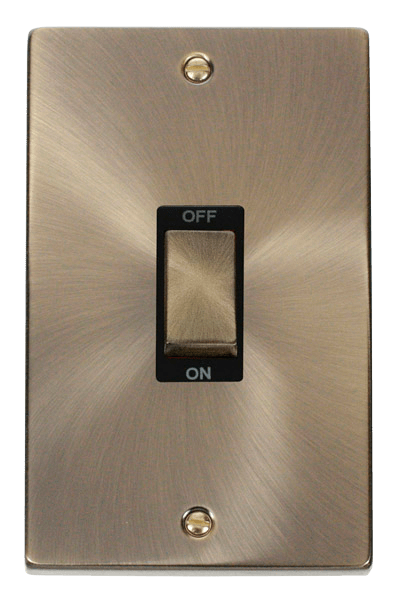 Click Deco 45A DP 2 Gang Switch Black Inserts VPxx502BK