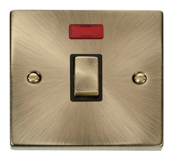 Click Deco 20A DP Switch with Neon Black Inserts VPxx723BK