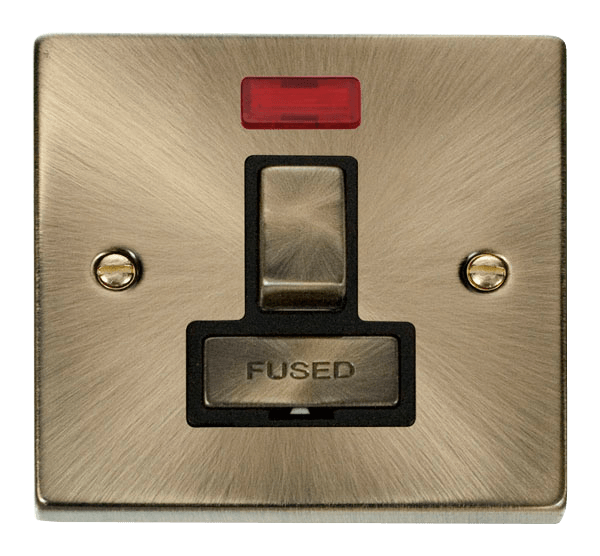 Click Deco 13A Switched Fused Spur Connection Unit with Neon Black Inserts VPxx752BK