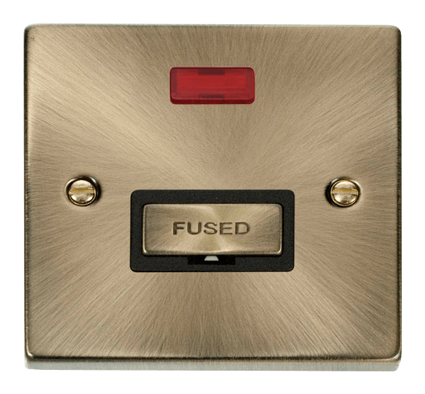 Click Deco 13A Fused Spur Connection Unit with Neon Black Inserts VPxx753BK