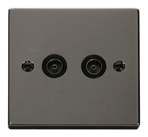 Click Deco Twin Coaxial Outlet Black Inserts VPxx066BK