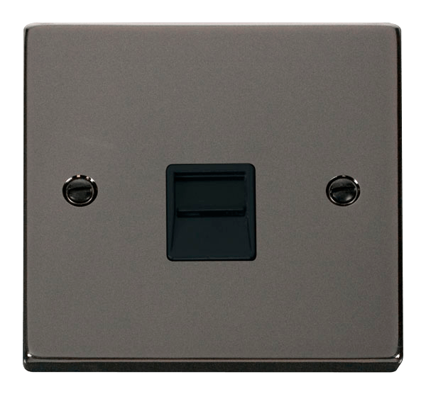 Click Deco Single Secondary Telephone Outlet Black Inserts VPxx125BK