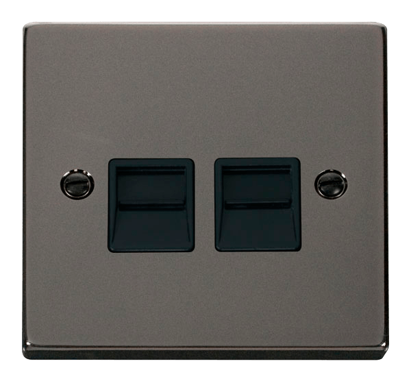 Click Deco Twin Master Telephone Outlet Black Inserts VPxx121BK