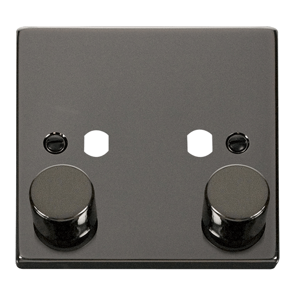 Click Deco 2 Gang Unfurnished Dimmer Plate & Knobs VPxx152PL