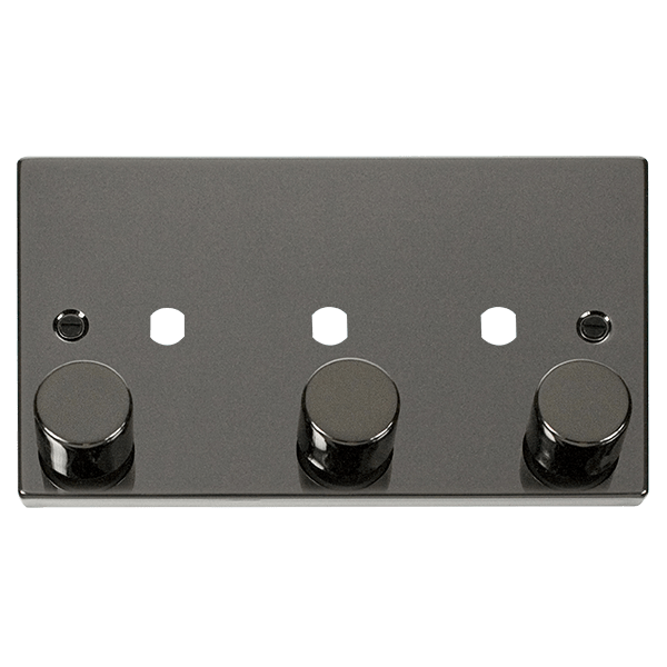 Click Deco 3 Gang Unfurnished Dimmer Plate & Knobs VPxx153PL