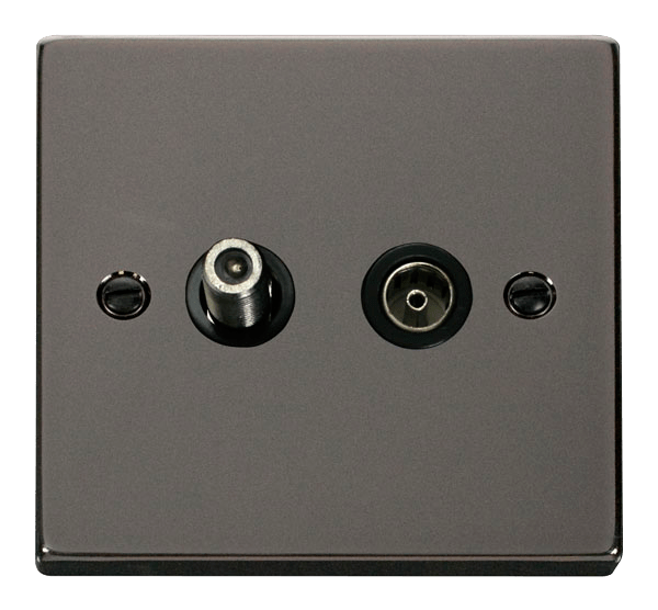 Click Deco Isolated Coaxial & Satellite Outlet Black Inserts VPxx157BK