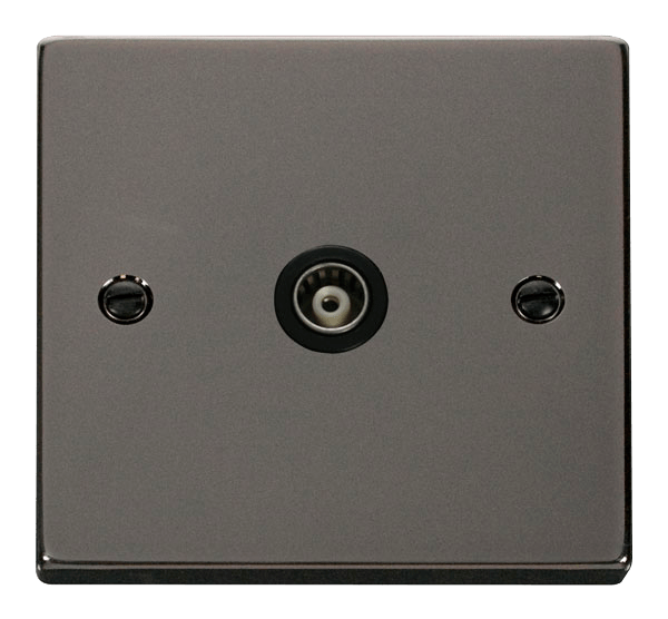 Click Deco Single Isolated Coaxial Outlet Black Inserts VPxx158BK